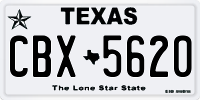 TX license plate CBX5620