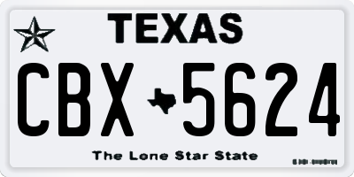 TX license plate CBX5624