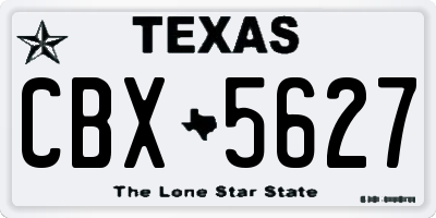 TX license plate CBX5627