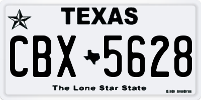 TX license plate CBX5628