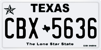 TX license plate CBX5636