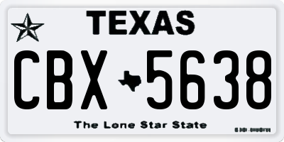 TX license plate CBX5638