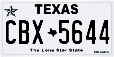 TX license plate CBX5644
