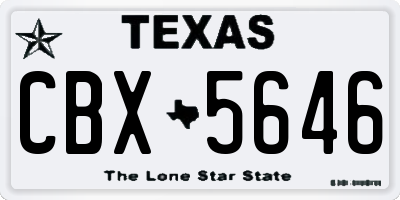 TX license plate CBX5646