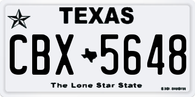 TX license plate CBX5648
