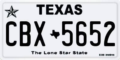 TX license plate CBX5652
