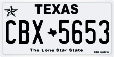 TX license plate CBX5653