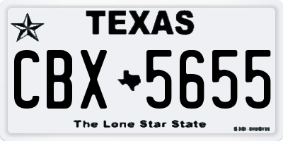 TX license plate CBX5655