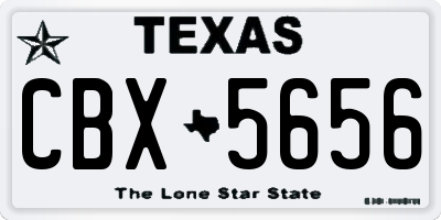 TX license plate CBX5656