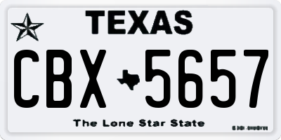 TX license plate CBX5657