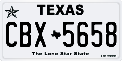 TX license plate CBX5658