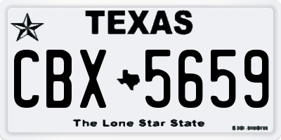 TX license plate CBX5659