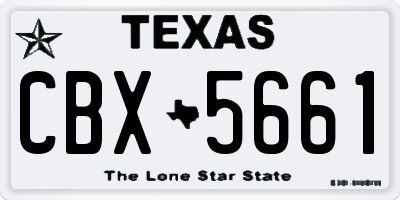 TX license plate CBX5661