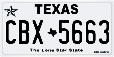 TX license plate CBX5663