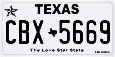 TX license plate CBX5669
