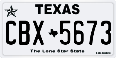 TX license plate CBX5673