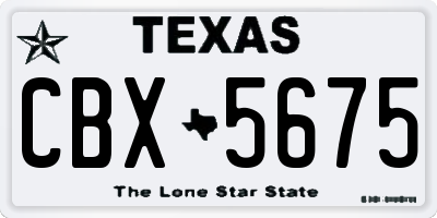 TX license plate CBX5675