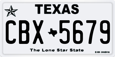 TX license plate CBX5679