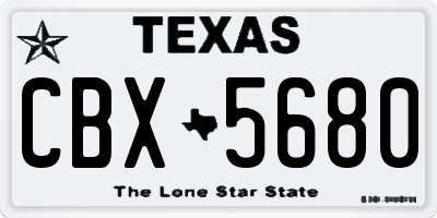 TX license plate CBX5680