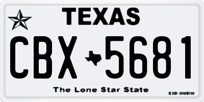 TX license plate CBX5681