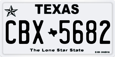 TX license plate CBX5682