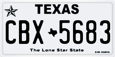 TX license plate CBX5683