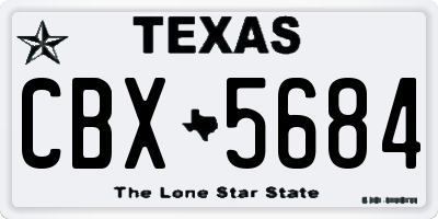 TX license plate CBX5684