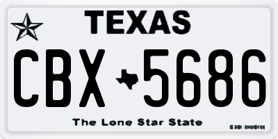 TX license plate CBX5686