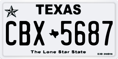 TX license plate CBX5687