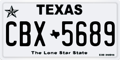TX license plate CBX5689