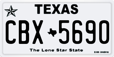 TX license plate CBX5690