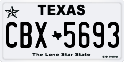 TX license plate CBX5693