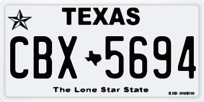 TX license plate CBX5694