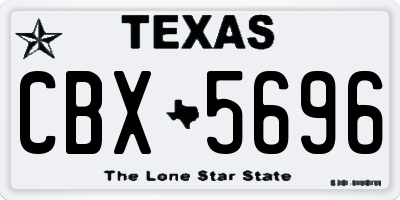 TX license plate CBX5696