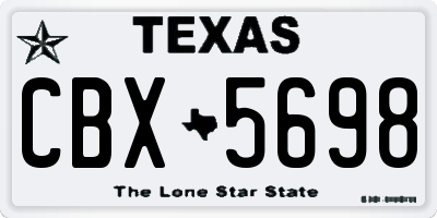 TX license plate CBX5698
