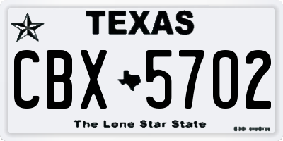 TX license plate CBX5702