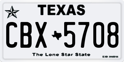 TX license plate CBX5708