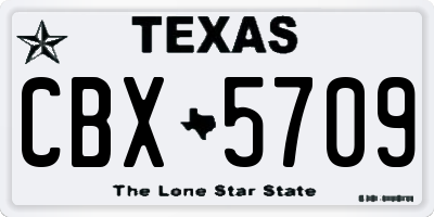 TX license plate CBX5709