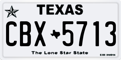 TX license plate CBX5713
