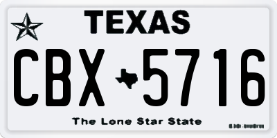 TX license plate CBX5716