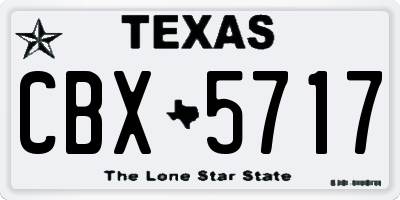 TX license plate CBX5717
