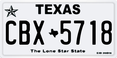 TX license plate CBX5718