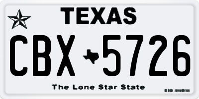 TX license plate CBX5726