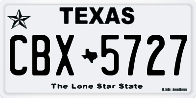 TX license plate CBX5727