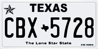 TX license plate CBX5728