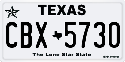 TX license plate CBX5730