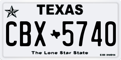 TX license plate CBX5740