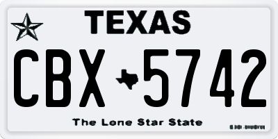 TX license plate CBX5742