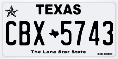 TX license plate CBX5743