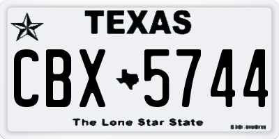 TX license plate CBX5744
